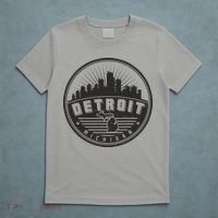 Vintage Detroit Michigan Skyline Emblem T-Shirt thumb 5