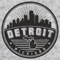 Vintage Detroit Michigan Skyline Emblem T-Shirt thumb 7