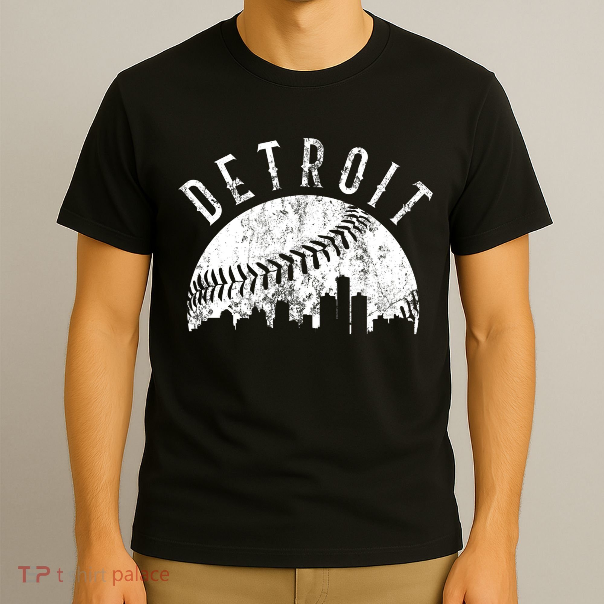 Vintage Detroit Michigan Skyline Apparel T-Shirt