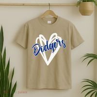 Vintage Dodgers Name Distressed Hearts Dodgers Gifts Ideas T-Shirt thumb 2