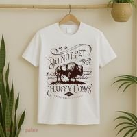 Vintage Do Not Pet The Fluffy Cows American Bison T-Shirt thumb 2