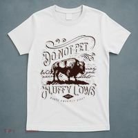 Vintage Do Not Pet The Fluffy Cows American Bison T-Shirt thumb 5
