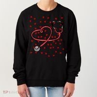 Valentines Day Nurse Stethoscope Hearts Women's Sweatshirt thumb 0