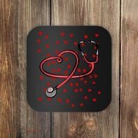 Valentines Day Nurse Stethoscope Hearts Coaster thumb 0