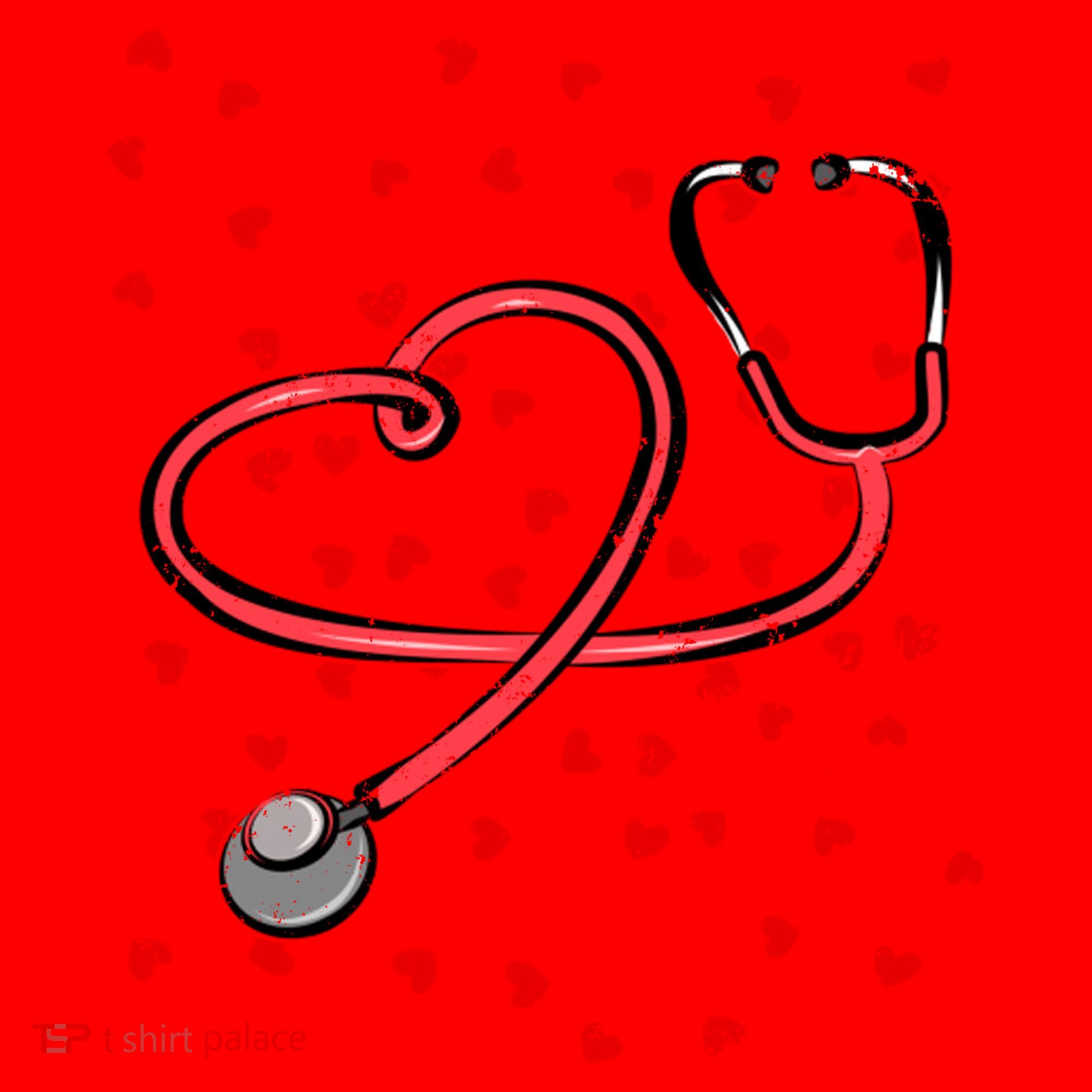 Valentines Day Nurse Stethoscope Hearts Santa Hat