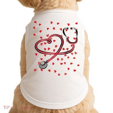 Valentines Day Nurse Stethoscope Hearts Doggie Tank