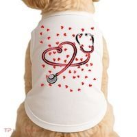 Valentines Day Nurse Stethoscope Hearts Doggie Tank thumb 0