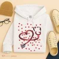 Valentines Day Nurse Stethoscope Hearts Hoodie thumb 4