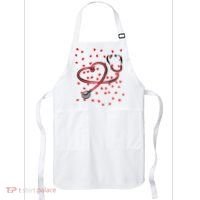 Valentines Day Nurse Stethoscope Hearts Apron thumb 0