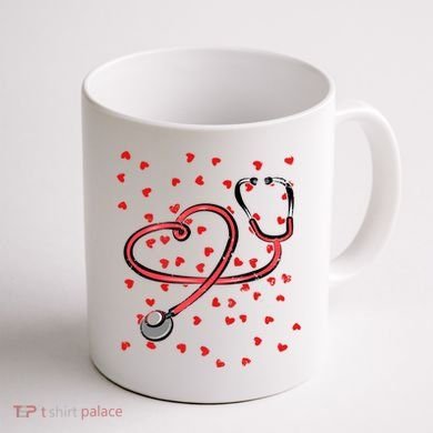 Valentines Day Nurse Stethoscope Hearts Coffee Mug back