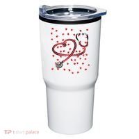 Valentines Day Nurse Stethoscope Hearts Tumbler thumb 0