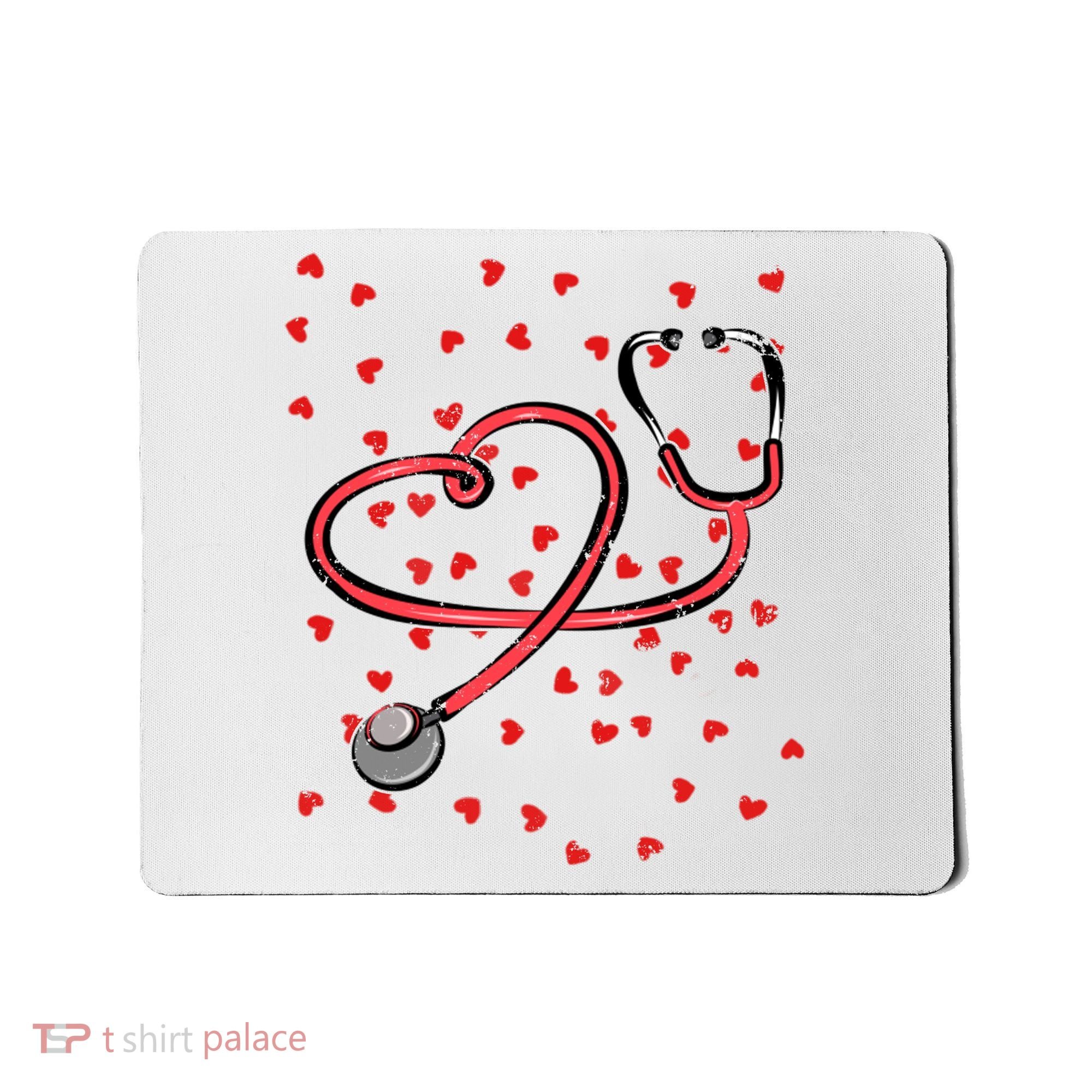 Valentines Day Nurse Stethoscope Hearts Mousepad