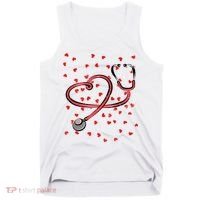 Valentines Day Nurse Stethoscope Hearts Tank Top thumb 0
