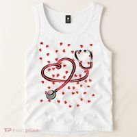 Valentines Day Nurse Stethoscope Hearts Tank Top thumb 2