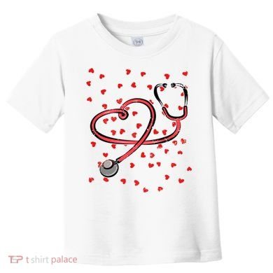 Valentines Day Nurse Stethoscope Hearts Toddler T-Shirt
