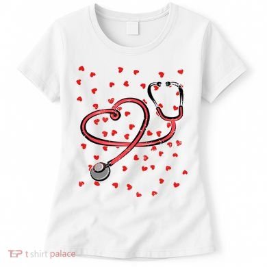 Valentines Day Nurse Stethoscope Hearts Women's T-Shirt