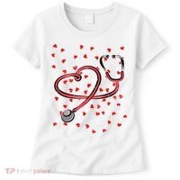 Valentines Day Nurse Stethoscope Hearts Women's T-Shirt thumb 0