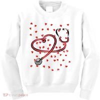 Valentines Day Nurse Stethoscope Hearts Kids Sweatshirt thumb 0