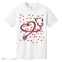 Valentines Day Nurse Stethoscope Hearts Kids T-Shirt thumb 0