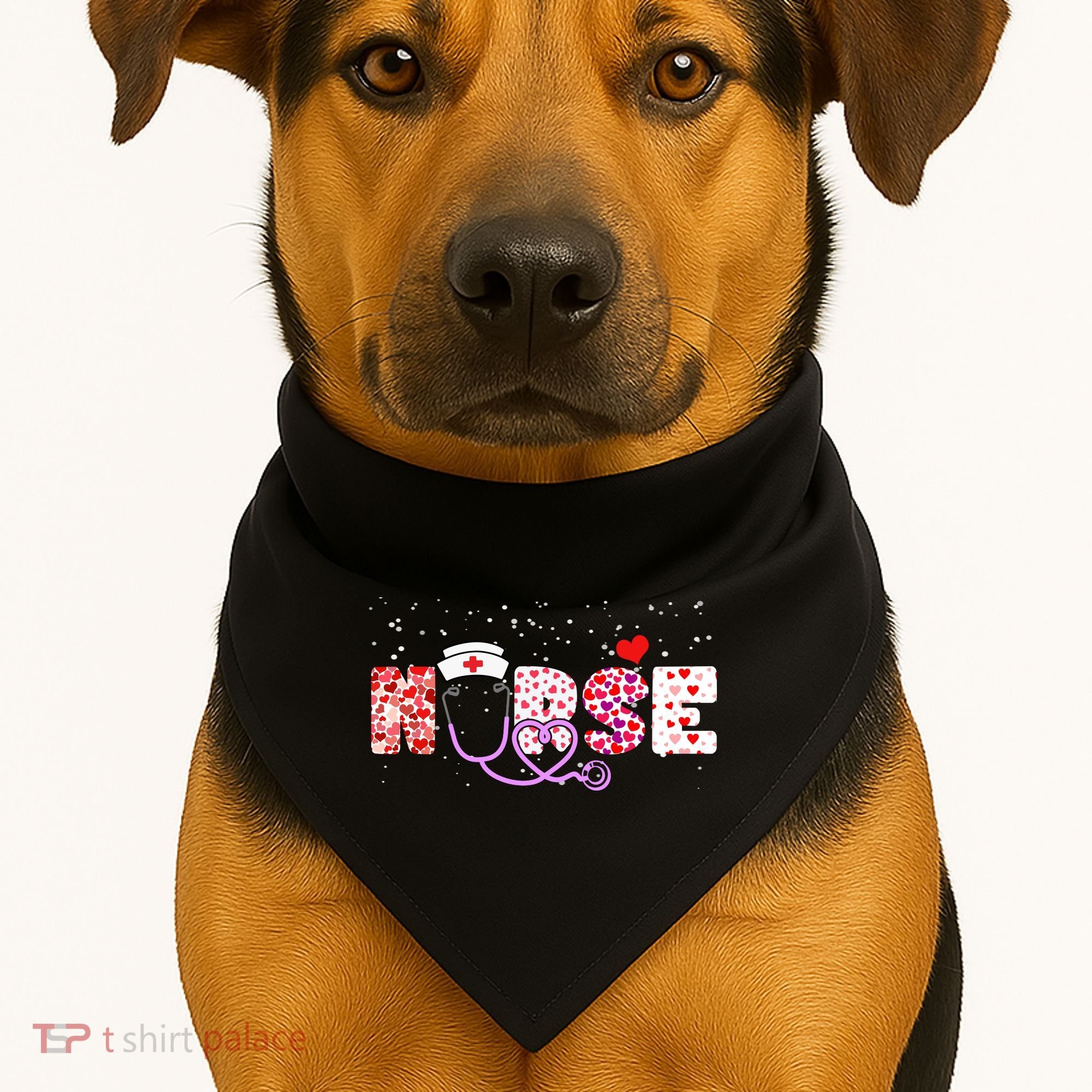 Valentines Day Nurse Logo USA-Made Doggie Bandana