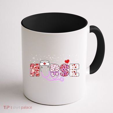Valentines Day Nurse Logo Coffee Mug back