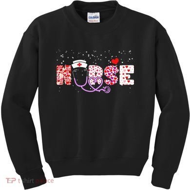 Valentines Day Nurse Logo Kids Sweatshirt