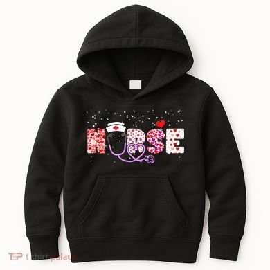 Valentines Day Nurse Logo Kids Hoodie