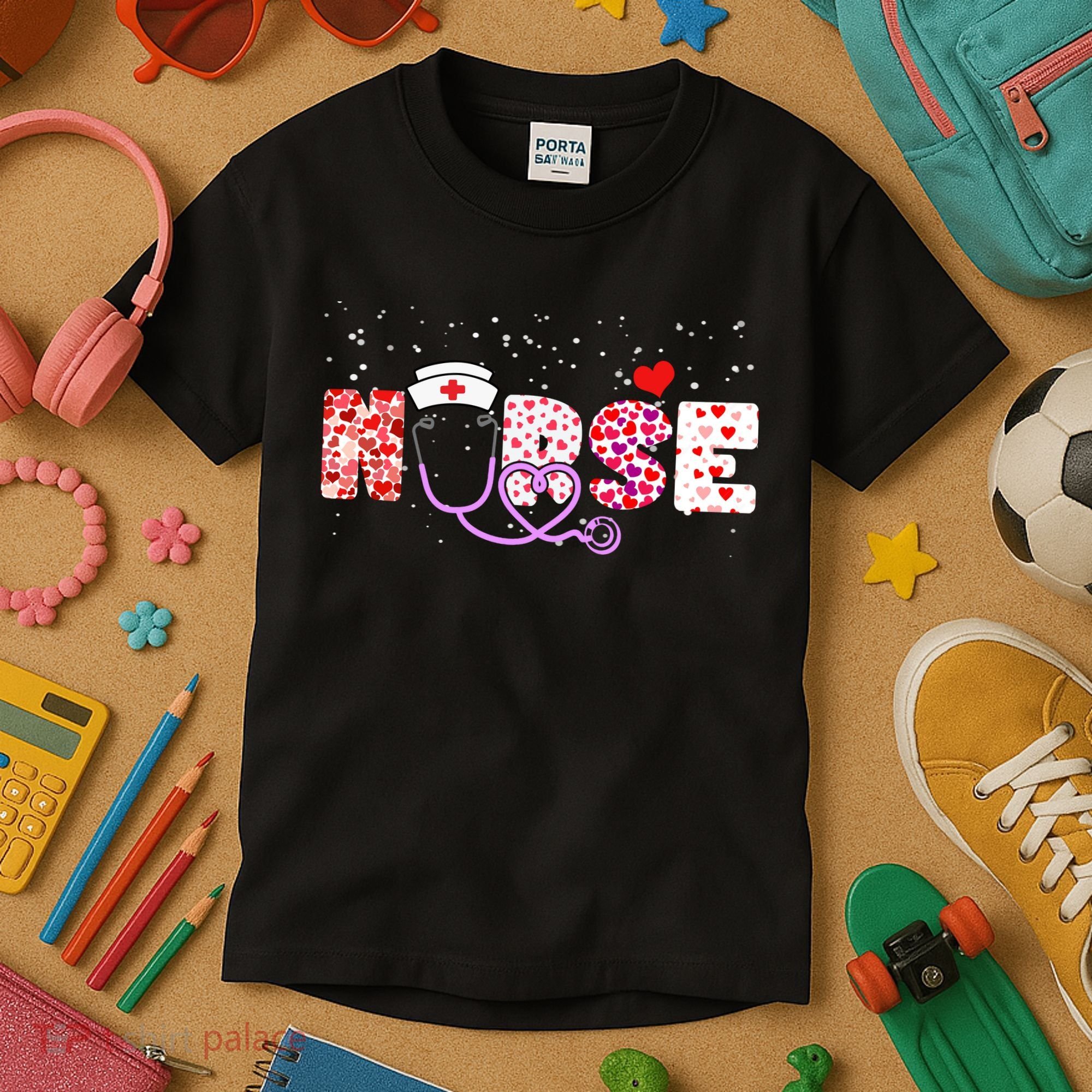 Valentines Day Nurse Logo Kids T-Shirt
