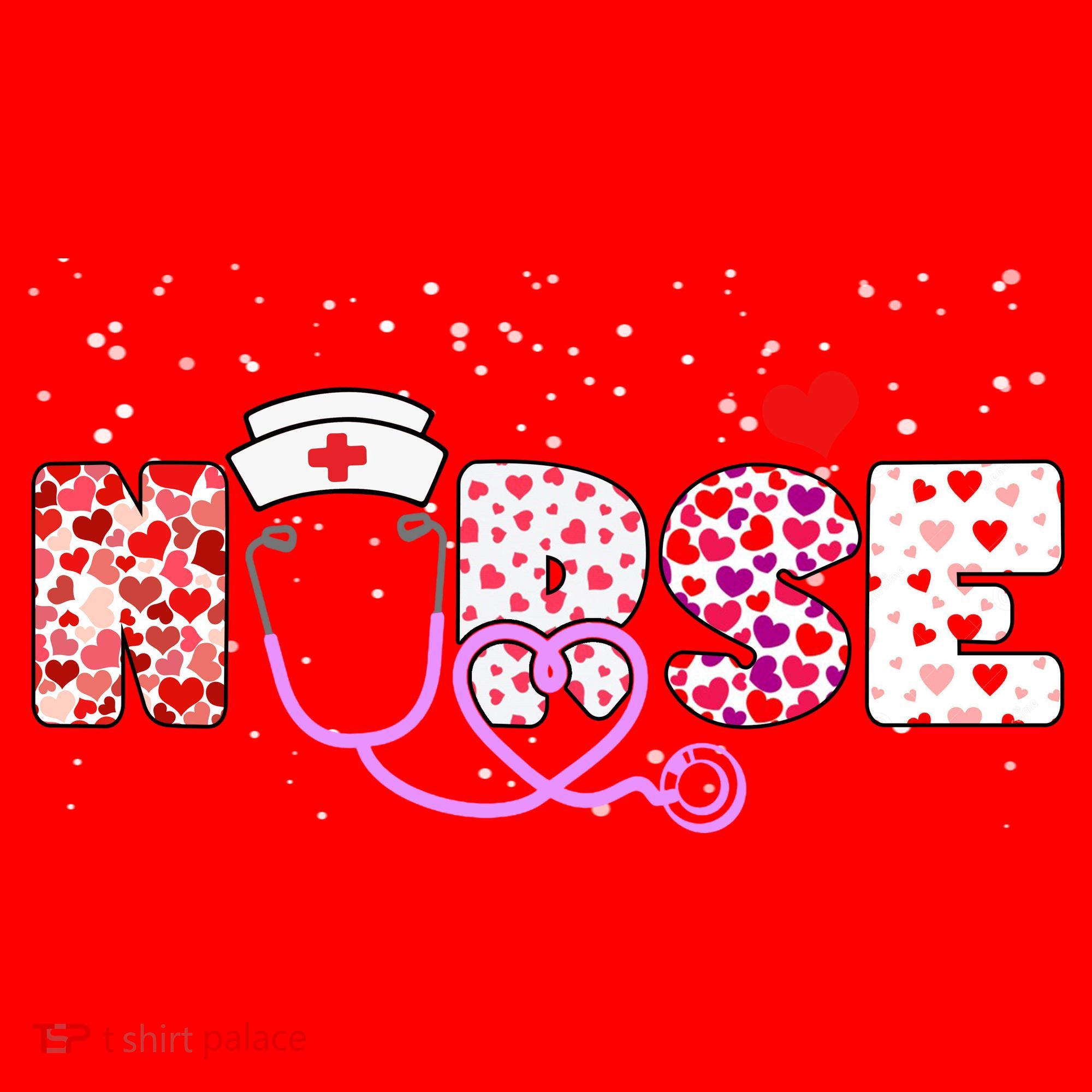 Valentines Day Nurse Logo Santa Hat