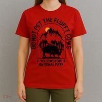 Vintage Do Not Pet The Fluffy Cows Yellowstone National Park T-Shirt thumb 4