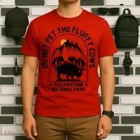 Vintage Do Not Pet The Fluffy Cows Yellowstone National Park T-Shirt thumb 6