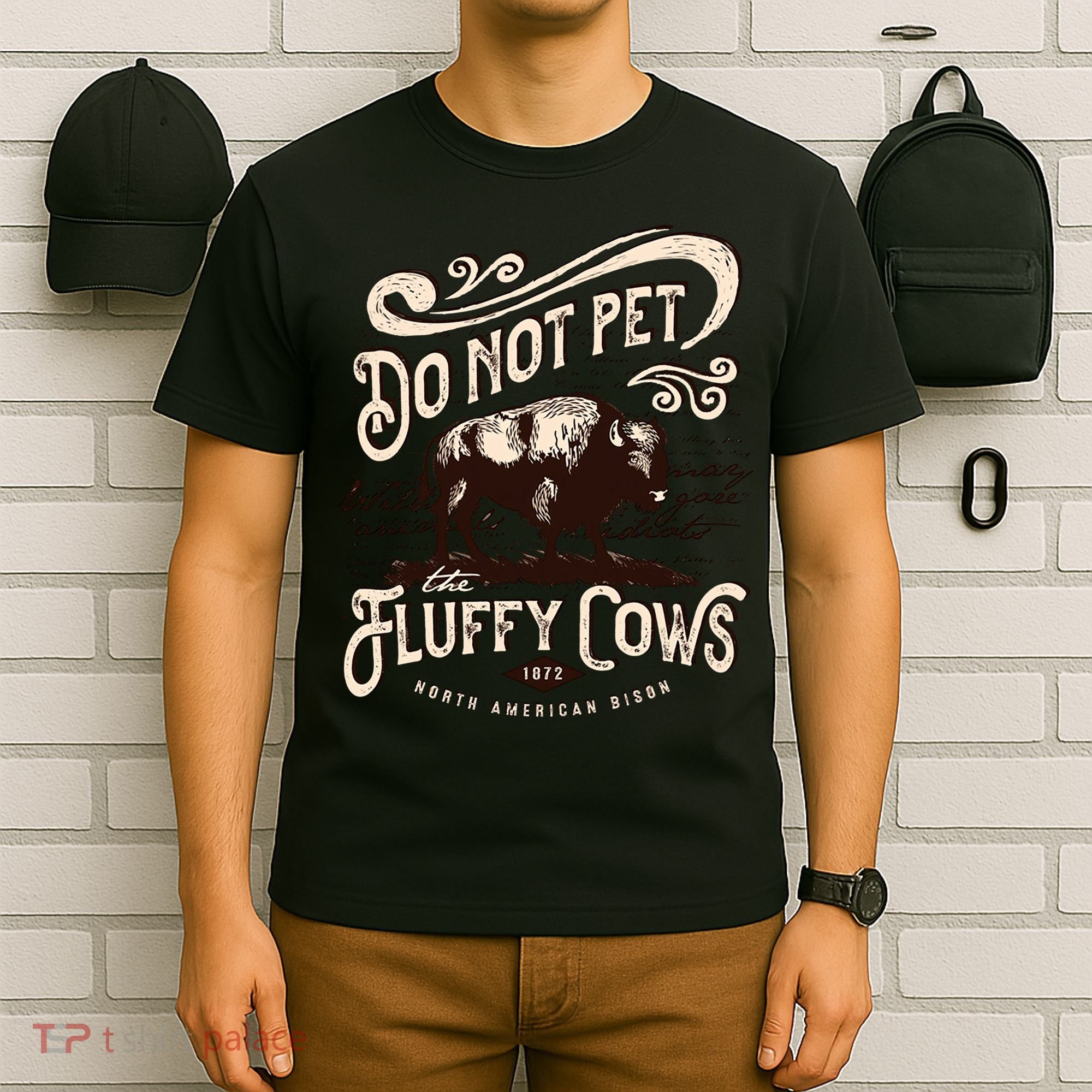 Vintage Do Not Pet the Fluffy Cows American Bison T-Shirt