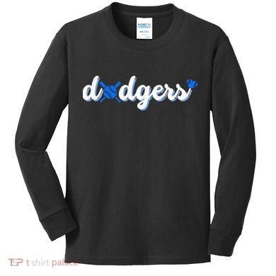 Vintage Dodgers Name Retro Styles 80s 90s Kids Long Sleeve Shirt