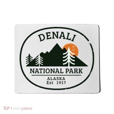 Vintage Denali National Park Alaska Mousepad