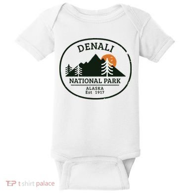 Vintage Denali National Park Alaska Baby Bodysuit