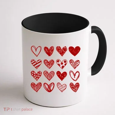 Valentines Day Pattern Hearts Coffee Mug back
