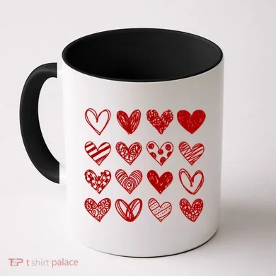 Valentines Day Pattern Hearts Coffee Mug