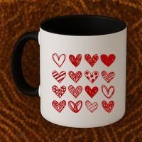Valentines Day Pattern Hearts Coffee Mug thumb 2