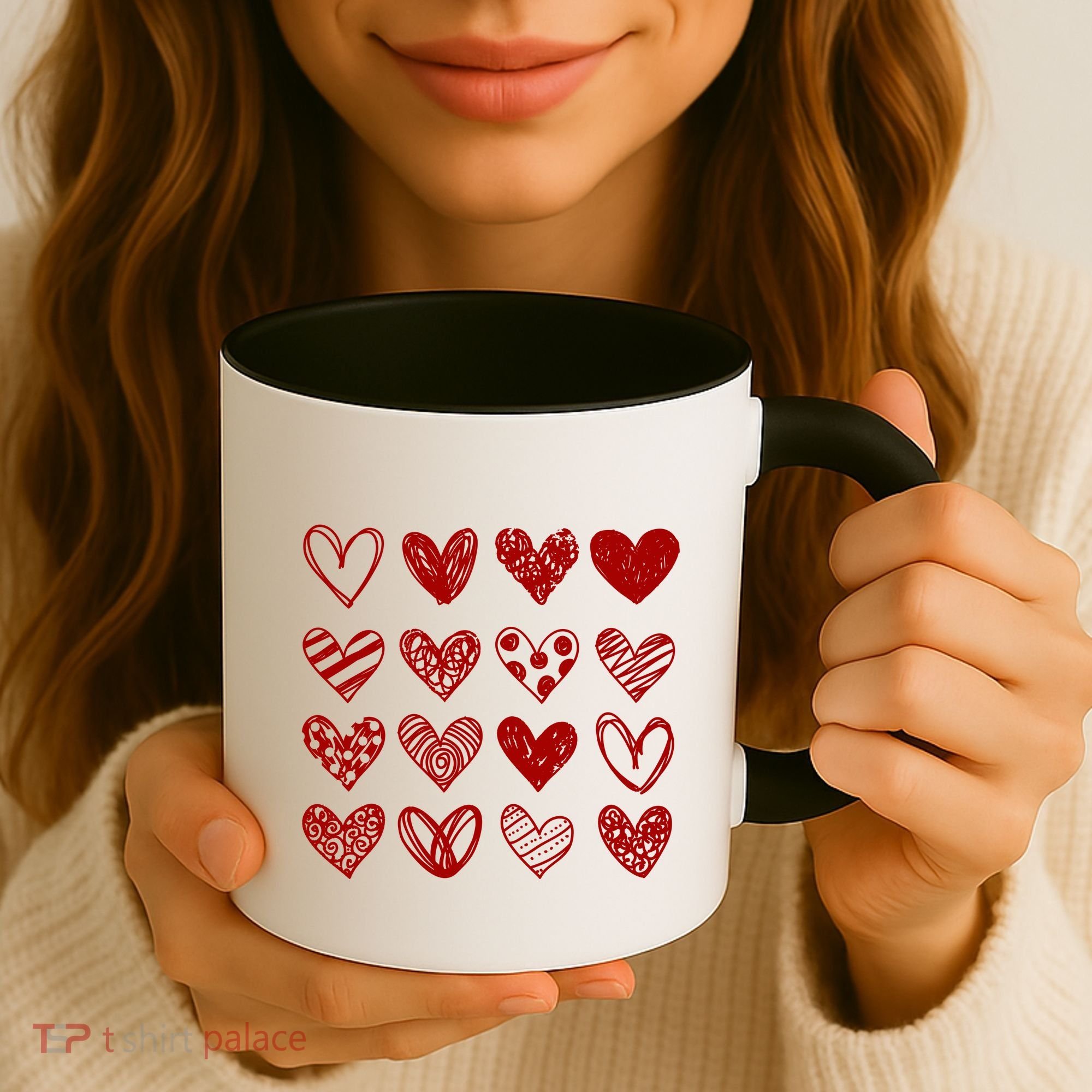 Valentines Day Pattern Hearts Coffee Mug
