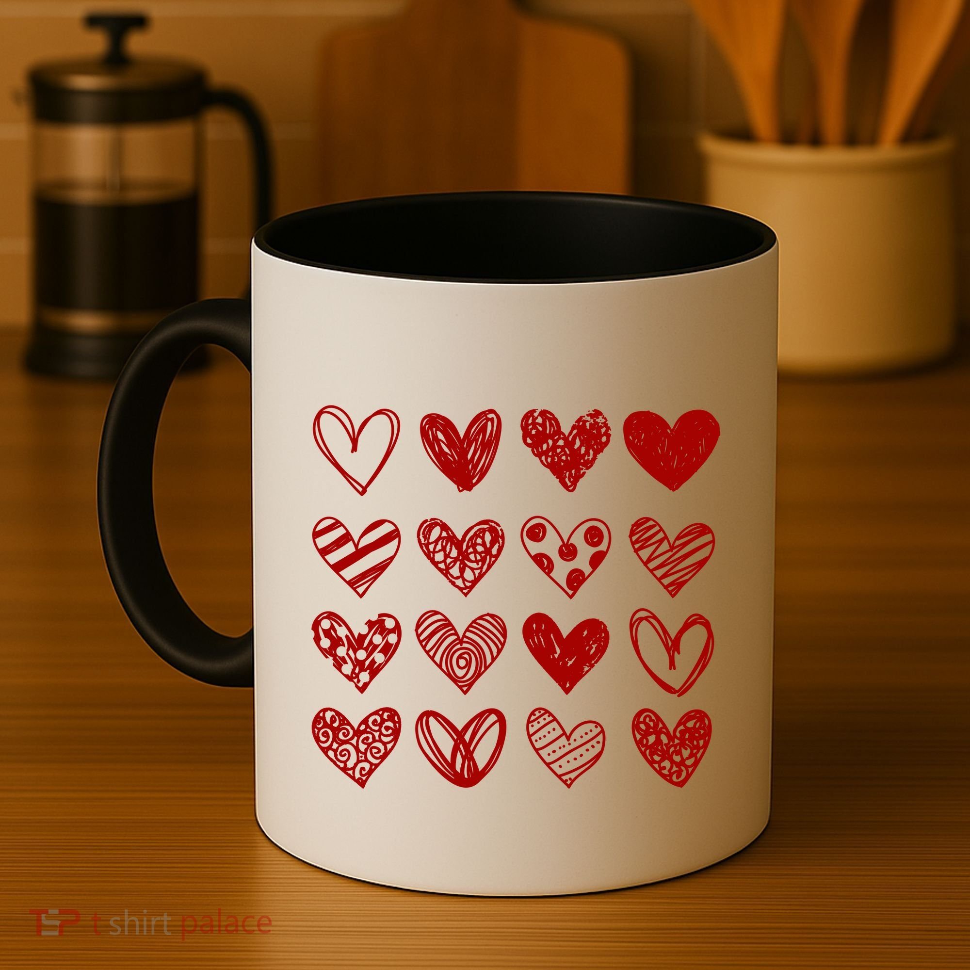 Valentines Day Pattern Hearts Coffee Mug