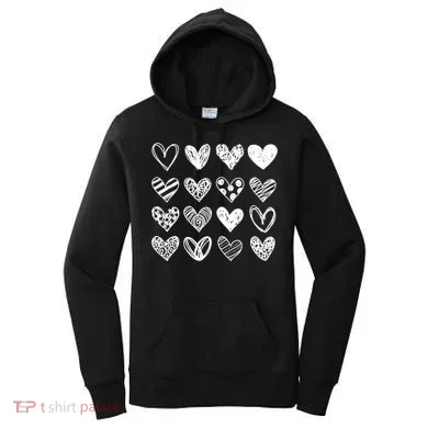 Valentines Day Pattern Hearts Women's Hoodie