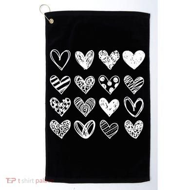 Valentines Day Pattern Hearts Golf Towel