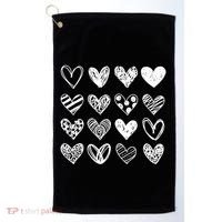 Valentines Day Pattern Hearts Golf Towel thumb 0