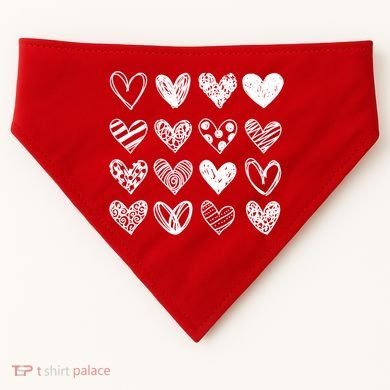 Valentines Day Pattern Hearts USA-Made Doggie Bandana