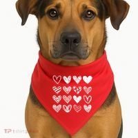 Valentines Day Pattern Hearts USA-Made Doggie Bandana thumb 1