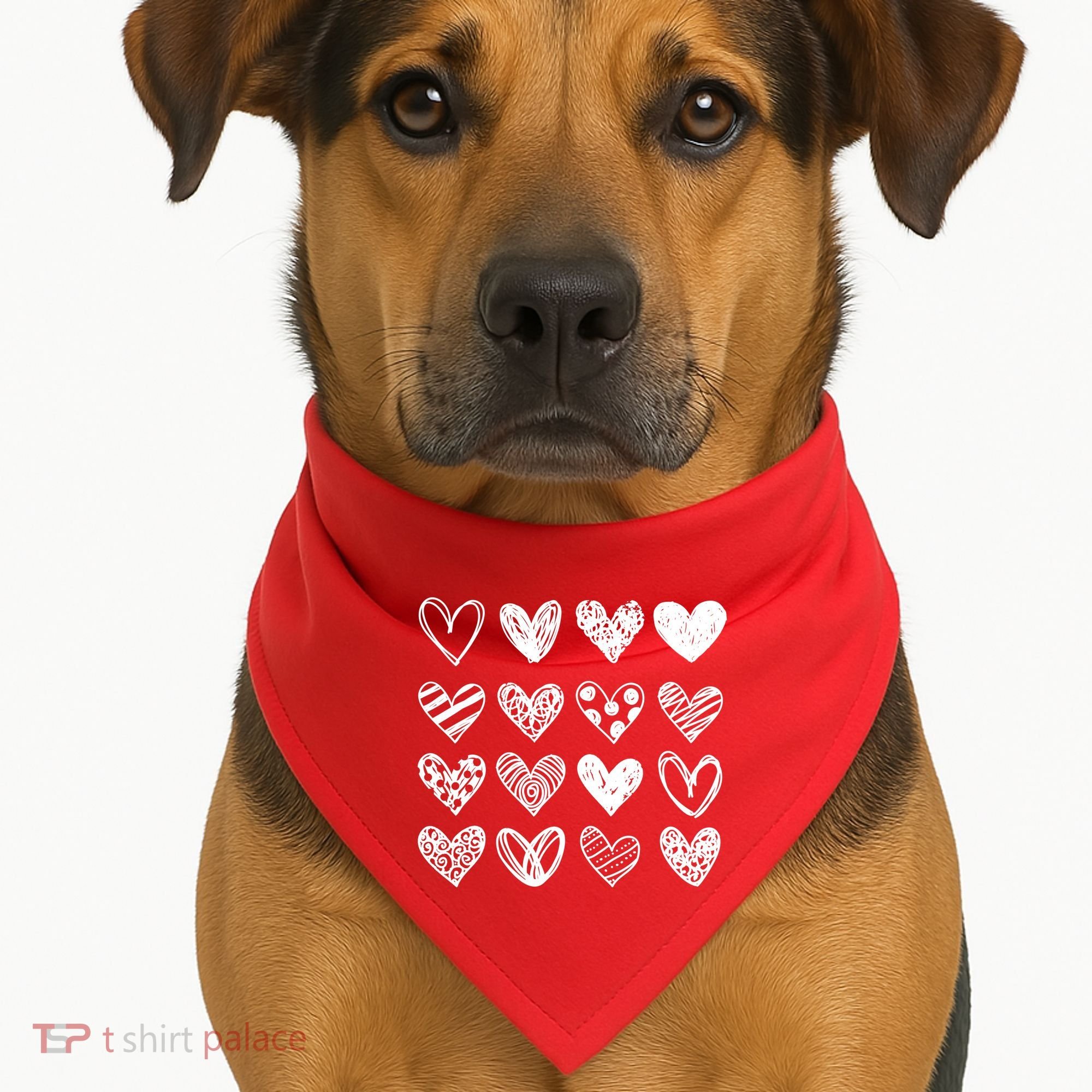 Valentines Day Pattern Hearts USA-Made Doggie Bandana