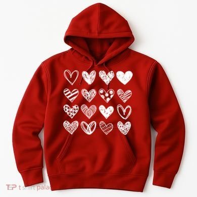 Valentines Day Pattern Hearts Hoodie