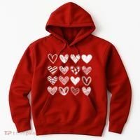 Valentines Day Pattern Hearts Hoodie thumb 0
