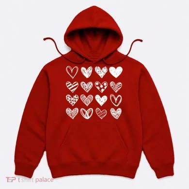 Valentines Day Pattern Hearts Hoodie