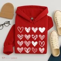 Valentines Day Pattern Hearts Hoodie thumb 4